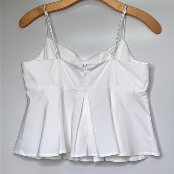 1 STATE • White Cream Plated Crop Blouse Top - Picture 5 of 5